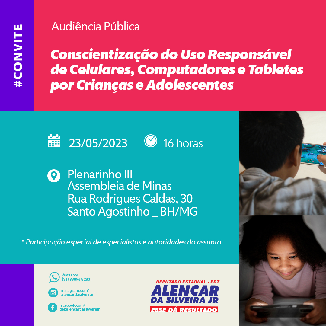 OAB Barro Preto - Debate urgente: uso de telas por crianças e adolescentes é tema de audiência pública na ALMG